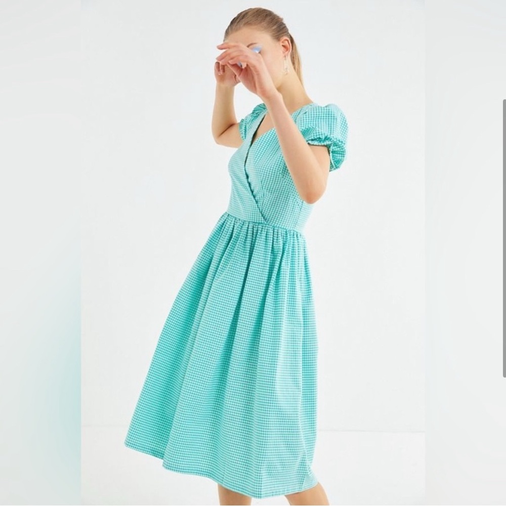 Lisa Says Gah x UO Topanga Gingham Midi Dress S